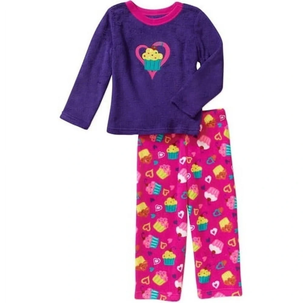 Healthtex 2 Piece Fleece Pajama Set - Purple Cupcake
